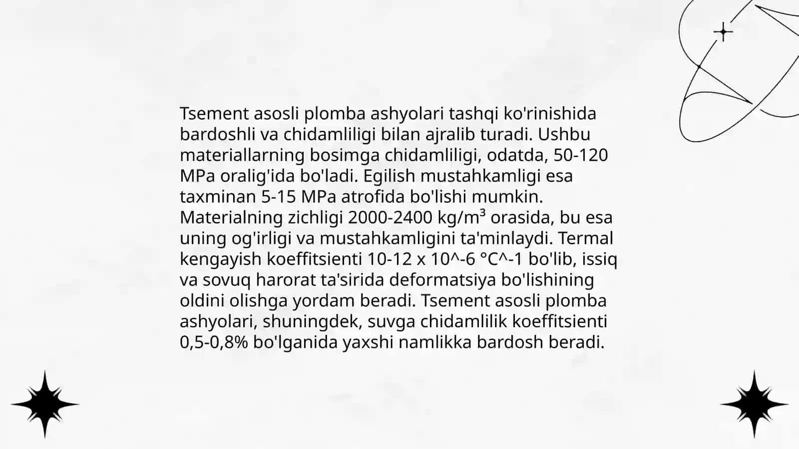 Tsement asosli plomba ashyolarining kimyoviy tarkibi 4