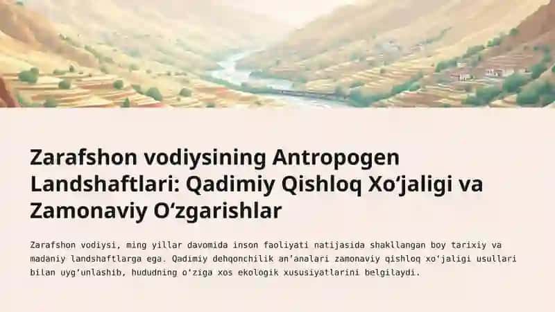Antropogen Landshaftlar Inson va Tabiat O’rtasidagi Transformatsiya 4