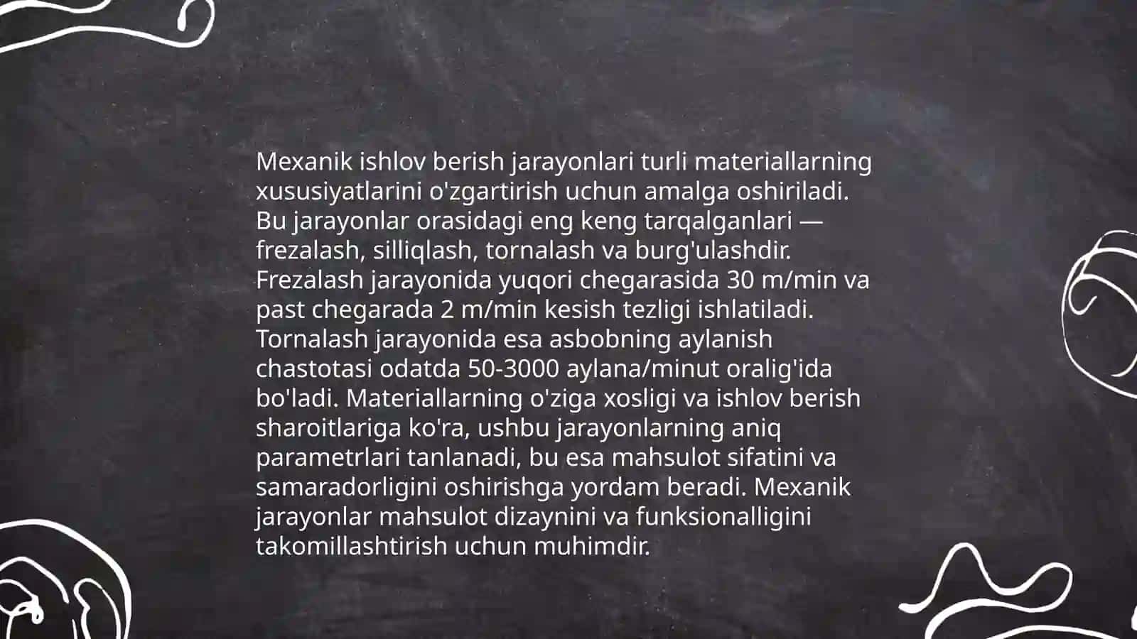 Homashyoga mexanik ishlov berish 4