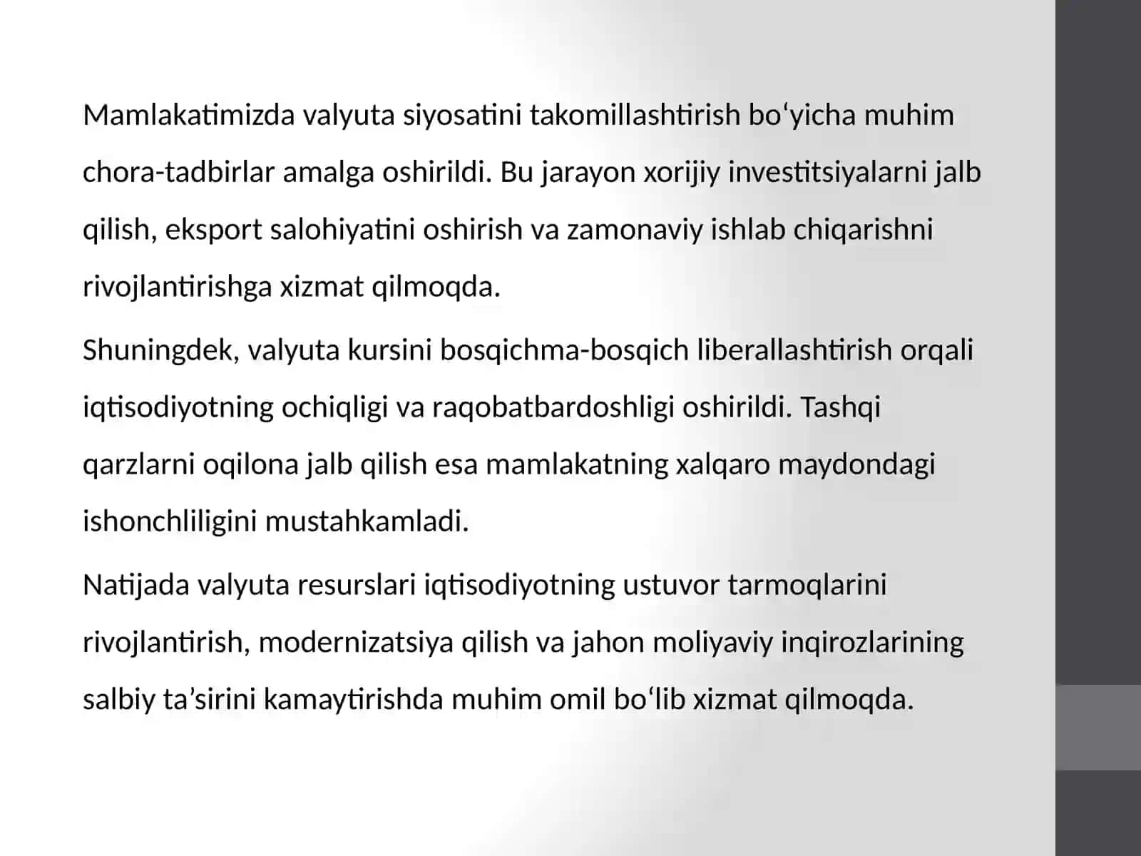 valyuta mablagʻlari harakati tahlili 4