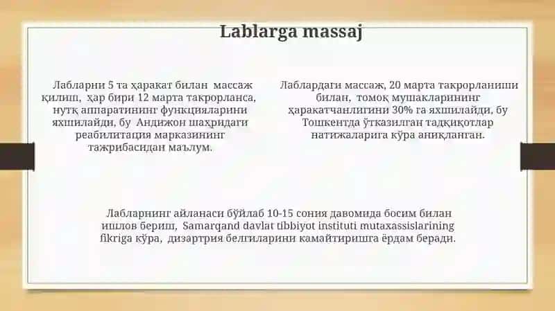 Dizartriyani bartaraf etishda logopedik massaj 4