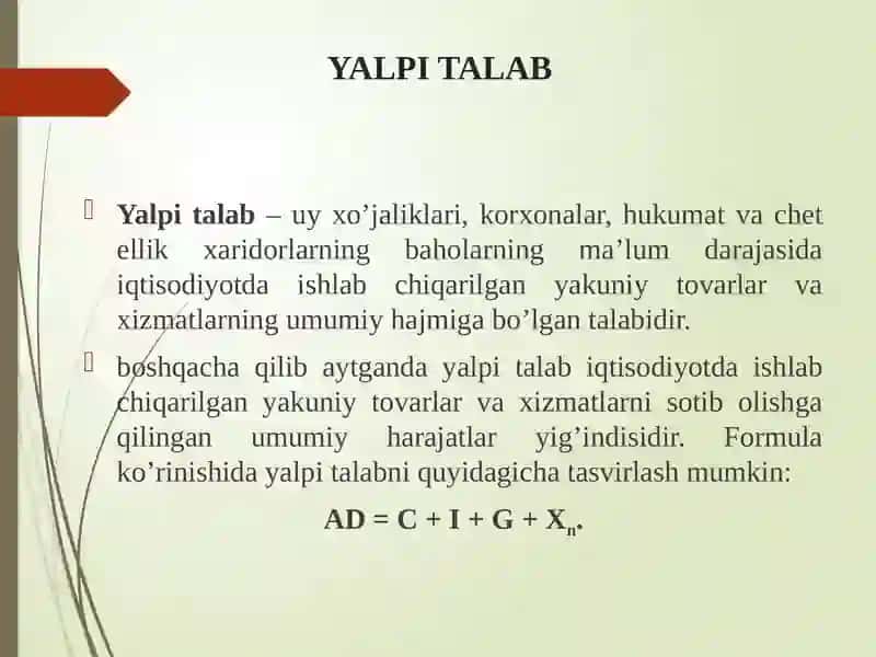 Yalpi Talab – Yalpi Taklif MODEL 4