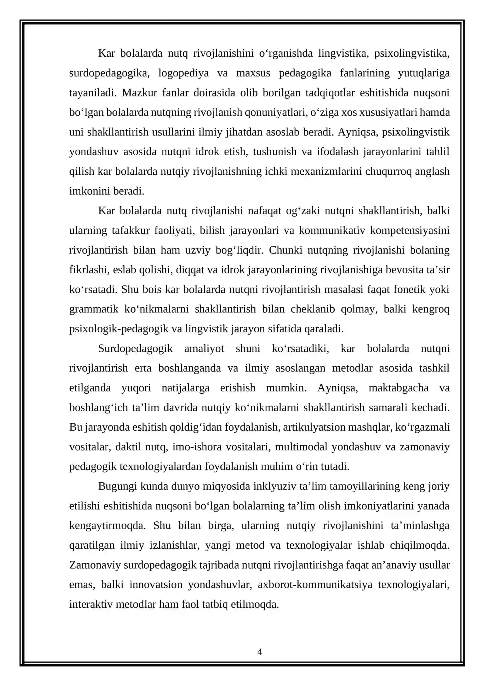 Kar bolalarda nutq rivojlanishining lingvistik asoslari 4