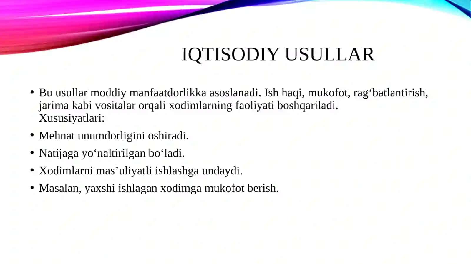 Boshqaruv usullari 4