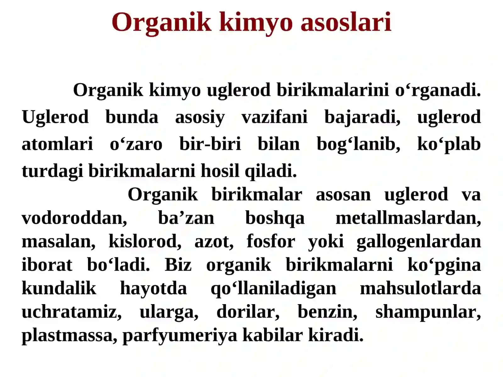 ORGANIK KIMYO ASOSLARI 4