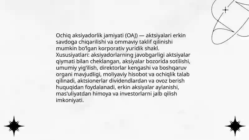 Korporatsiyalar turlari 4