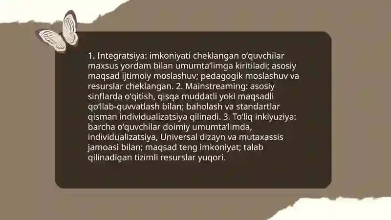 Inklyuziv taʼlim modellari 4