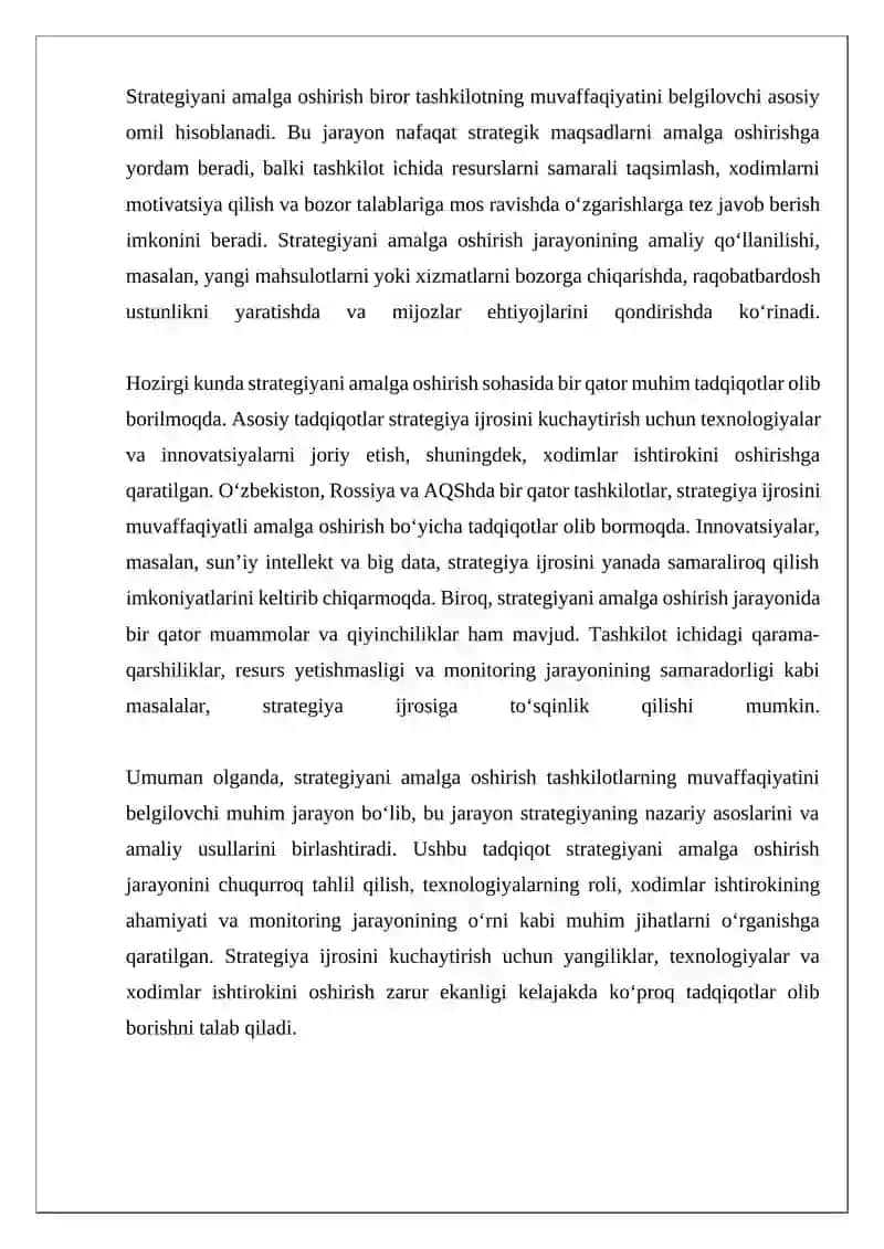 Strategiyani amalga oshirish 4