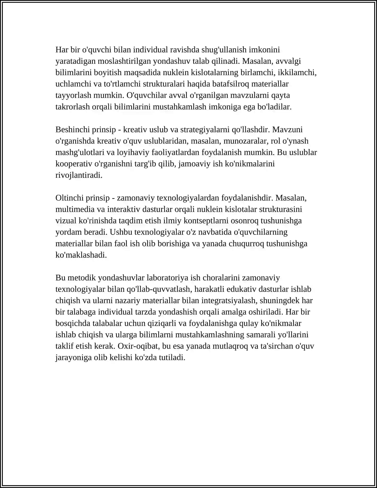 Nuklein kislotalar bo'yicha masala va mashqlar yechishning metodik xususiyatlari 4