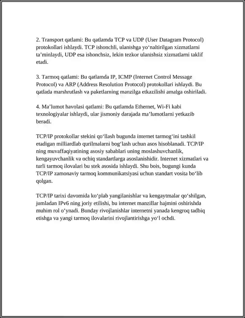 TCP IP PROTOKOLLAR STEKI 4
