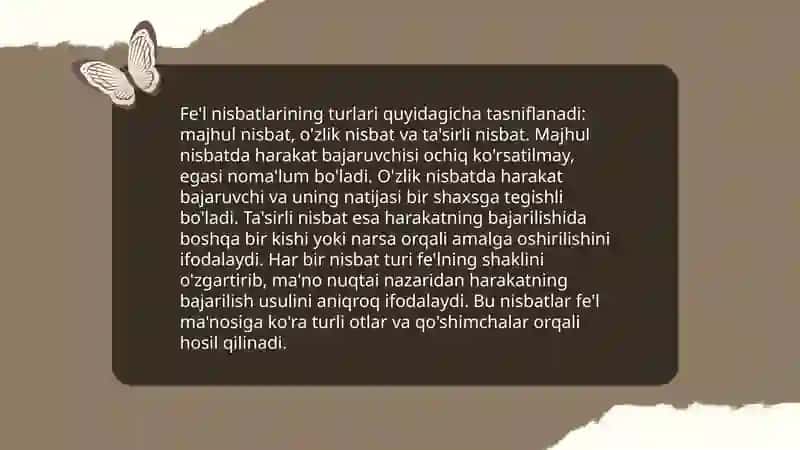 Fe'l nisbatlari 4