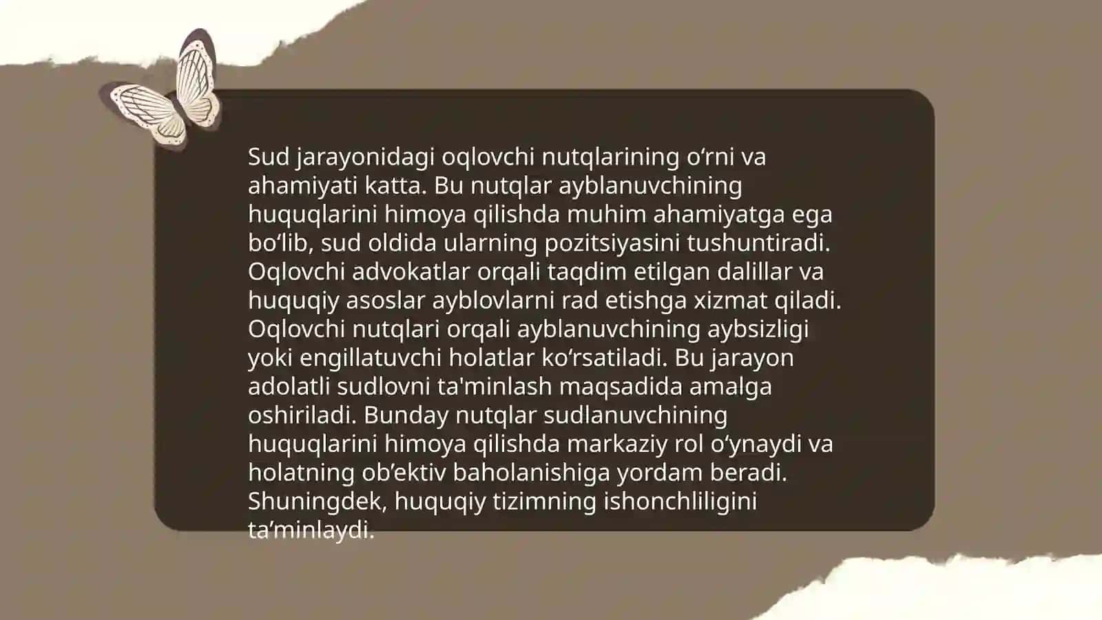 Oqlovchi (advokat) nutqi jamoatchi 4