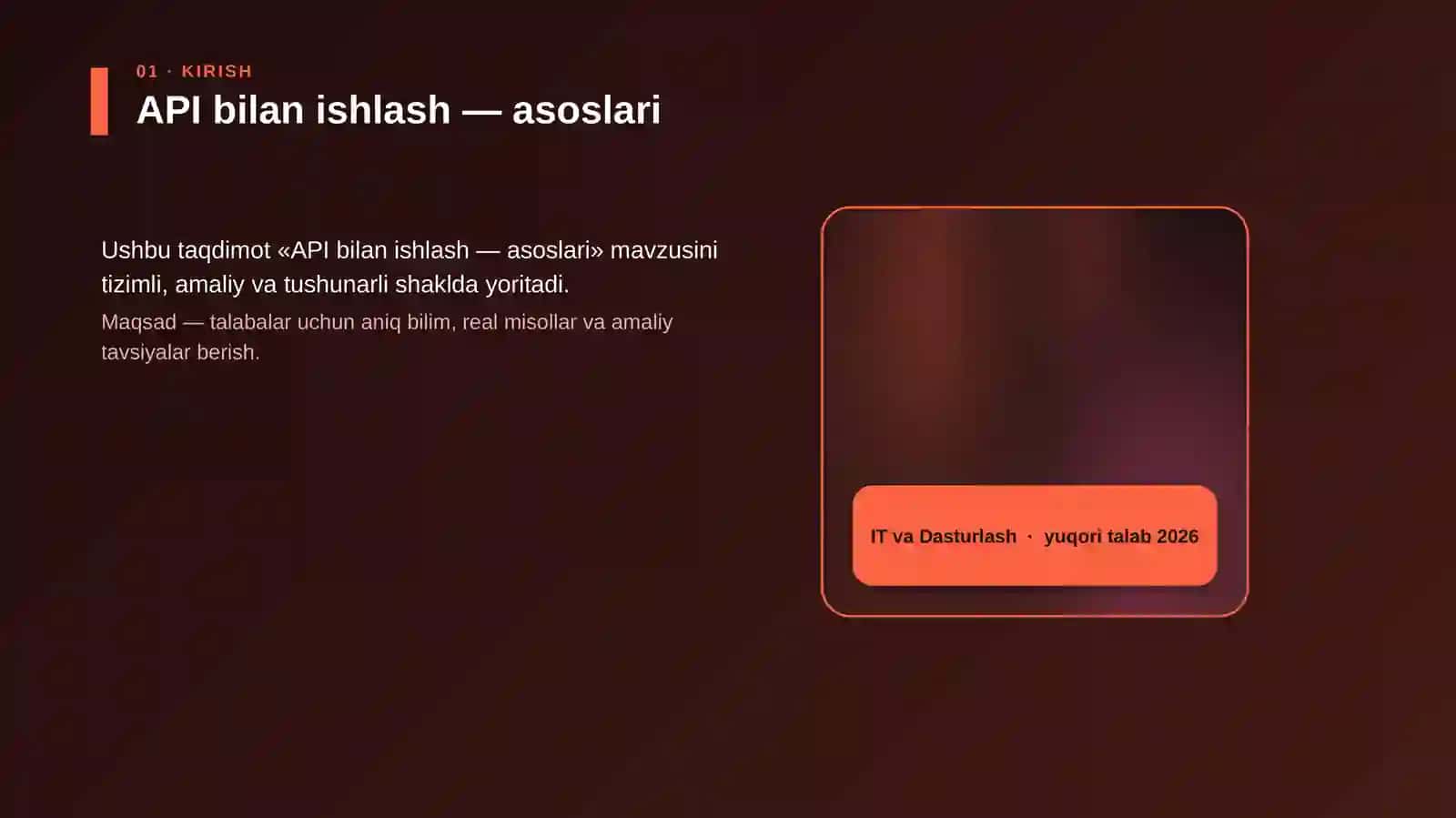 API bilan ishlash — asoslari 4