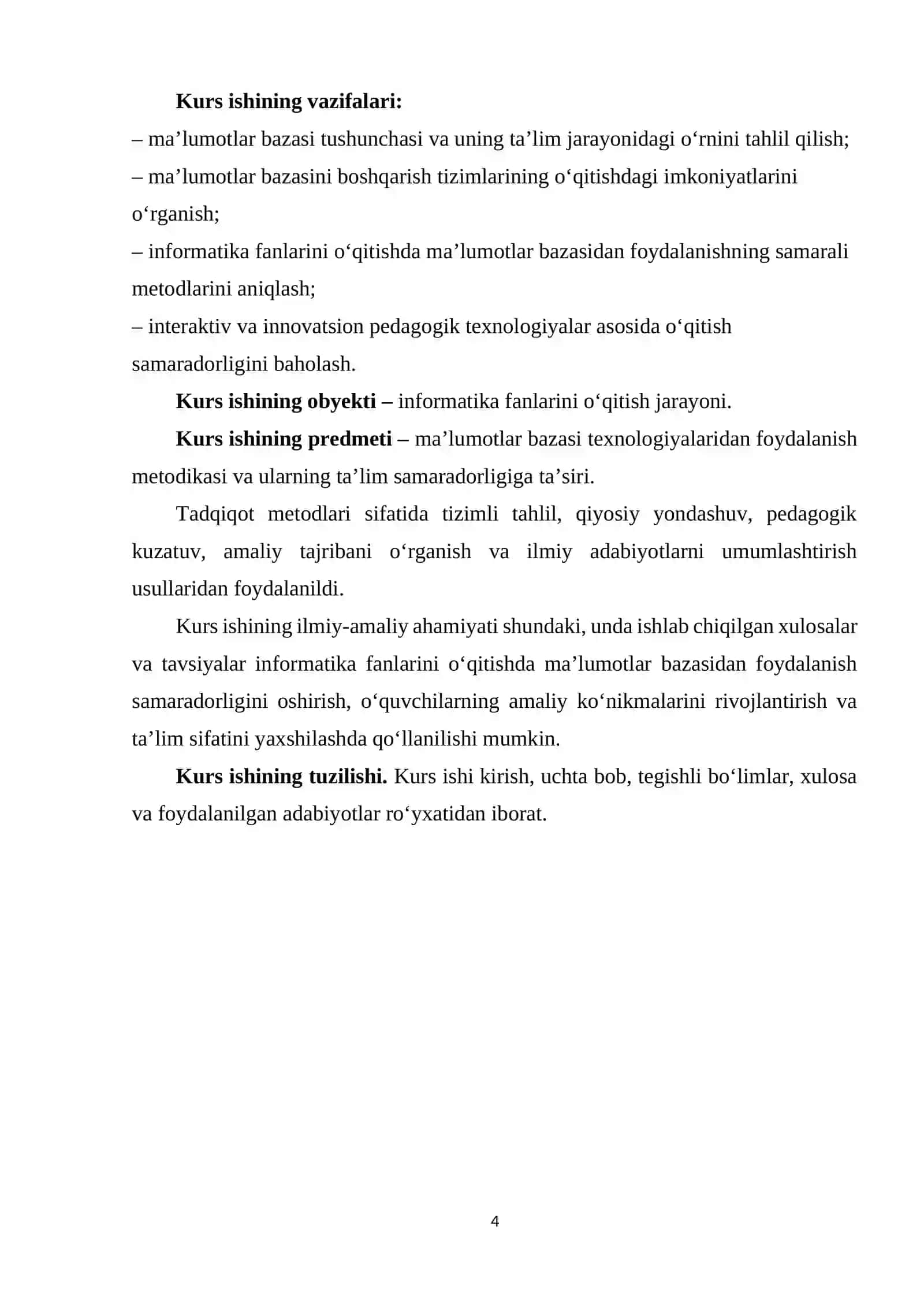 Informatika fanlarini o’qitishda ma’lumotlar bazasidan foydalanishning samarali usullari 4