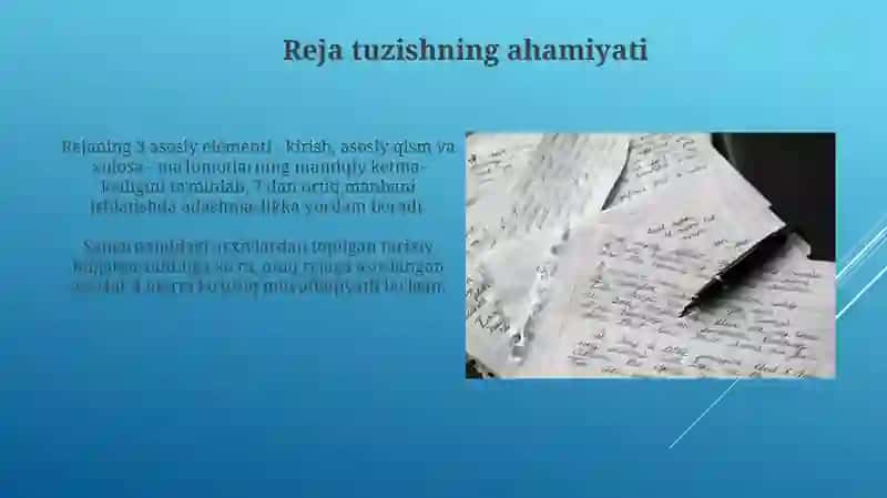 Insho va Bayonotning Tarkibiy Qismlari 4