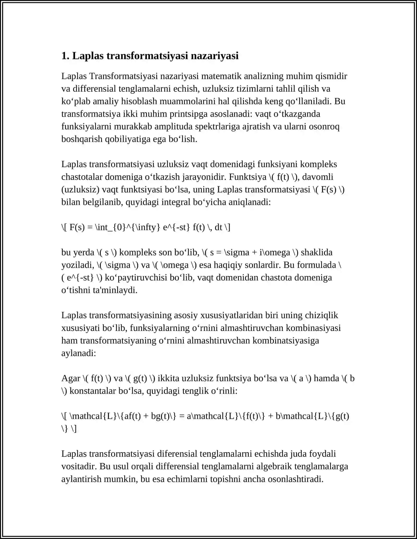 TARTIBLI DIFFERENSIAL TENGLAMA MASALASI 4