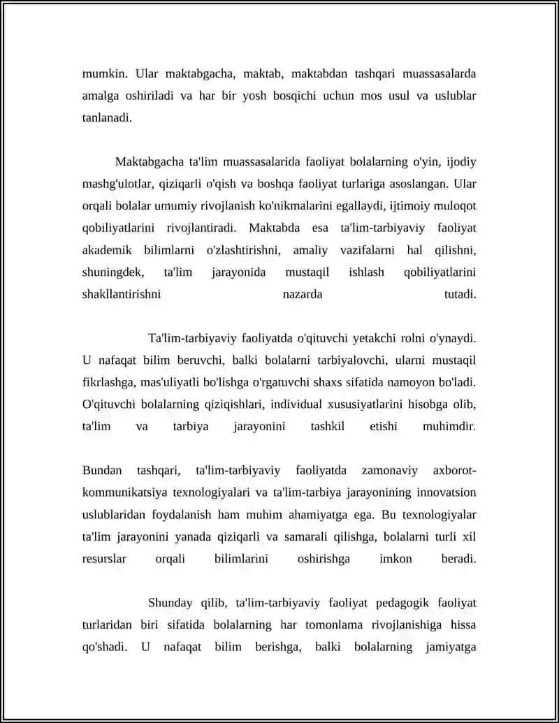 PEDAGOGIKA FAOLIYAT TURLARI 4