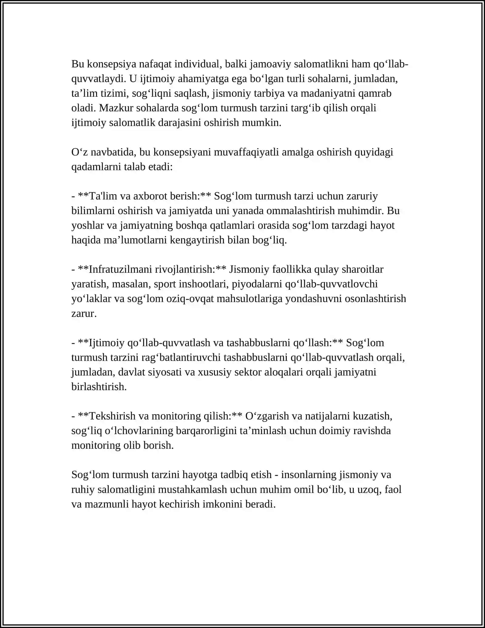 SOGLOM TURMUSH TARZI KONSEPSIYASI VA UNING BOSQICHLARI 4