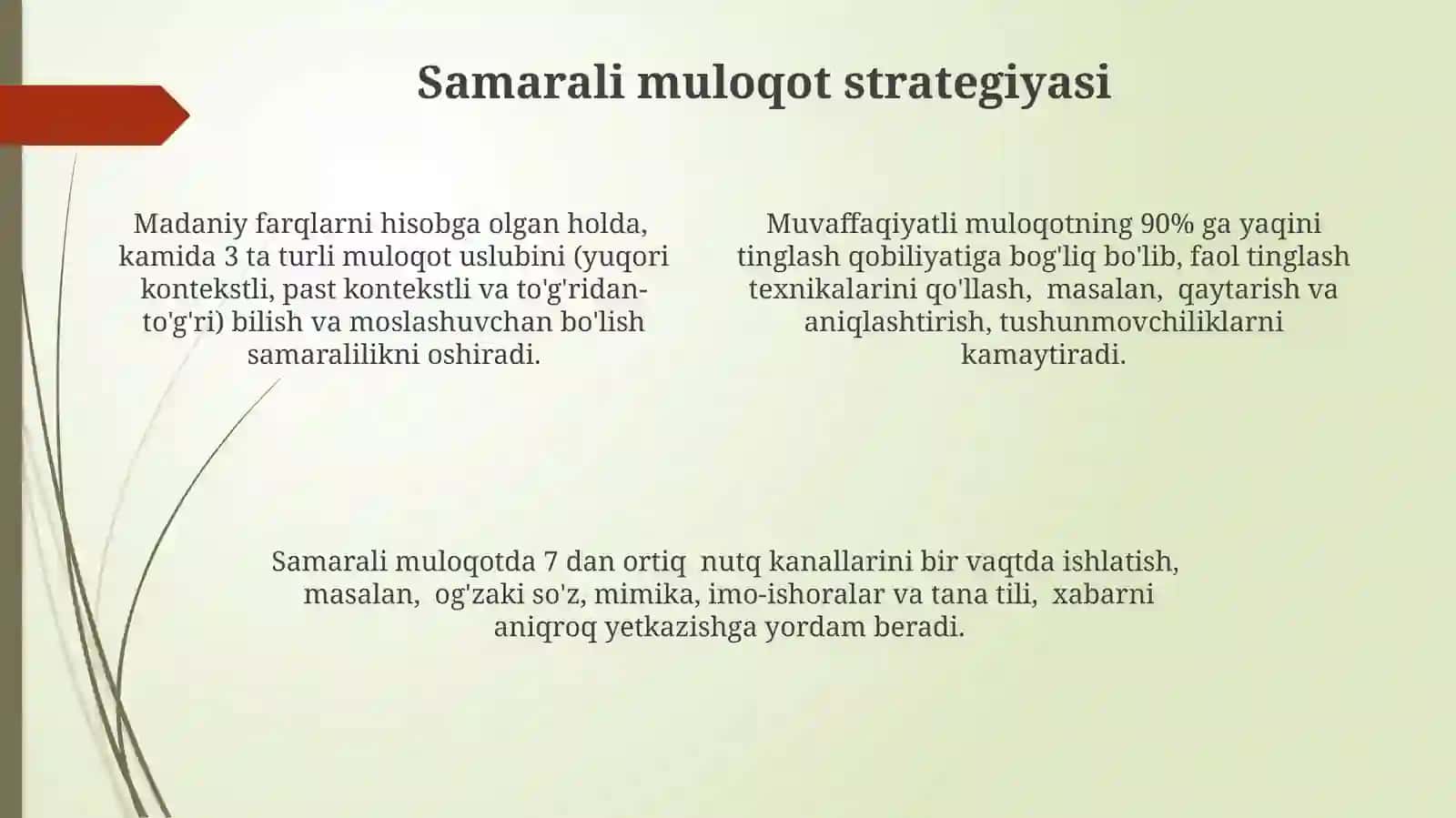 Shaxslararo va madaniyatlararo muloqot 4