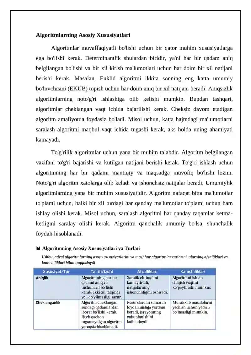 Algoritmlar xossalari va algoritmlar yaratish 4