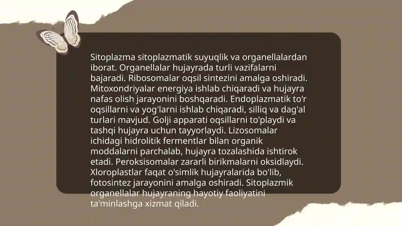 Sitoplazma uning hujayraviy tarkibi va fizik xossalari 4