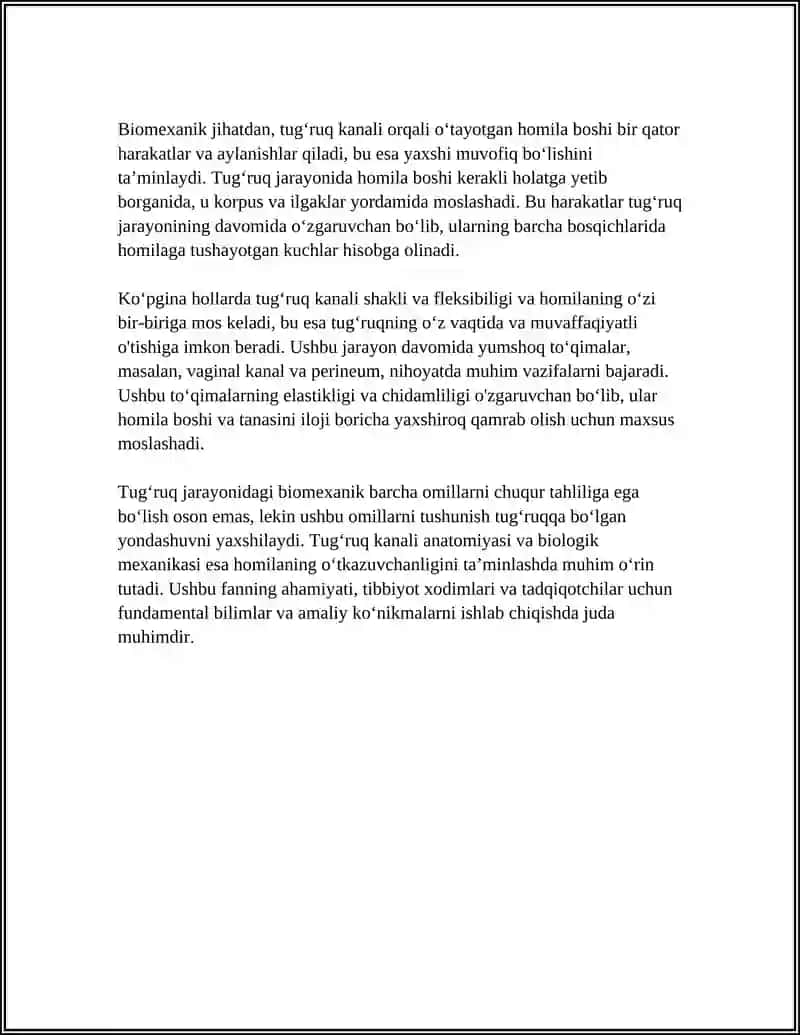 TUGʻRUQ BIOMEXANIZMI 4