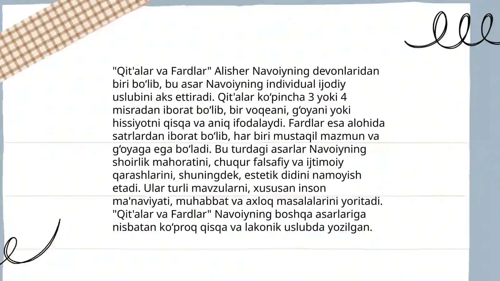 Alisher Navoiy. Qit'alar va fardlar 4