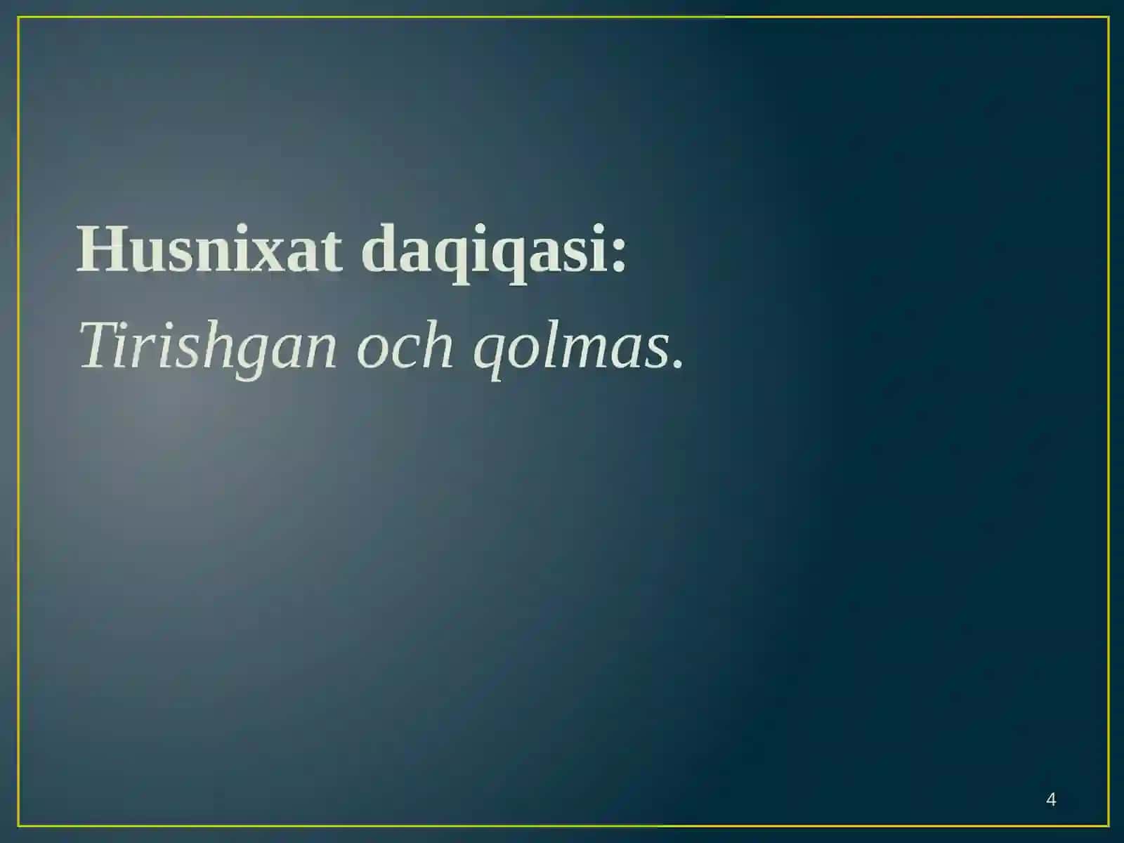 Fe'l – So’z Turkumlari 4