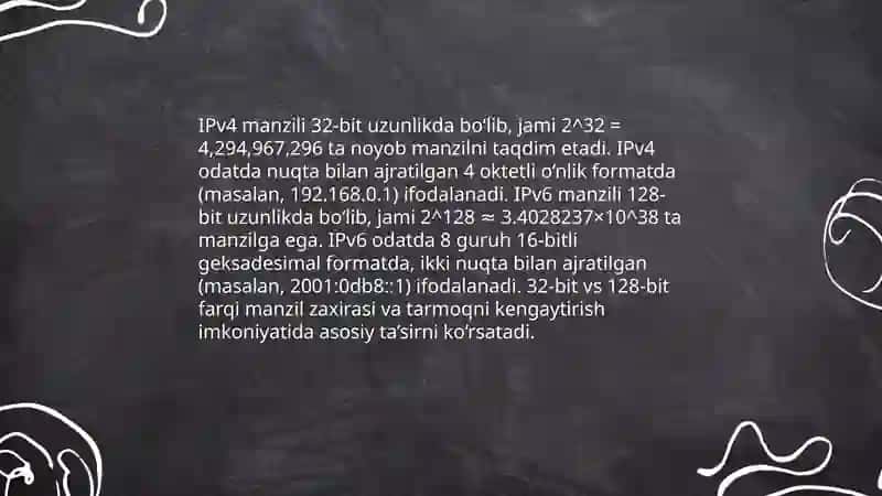 IPv4 va IPv6 farqlari 4