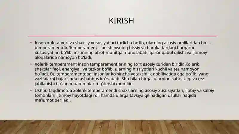 Xolerik temperamentli shaxs xususiyatiga tarifI 4
