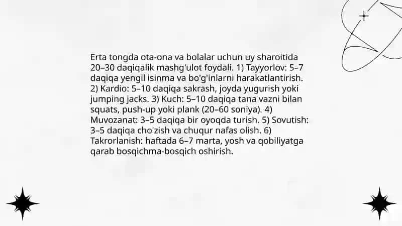 Oilada jismoniy tarbiya 4