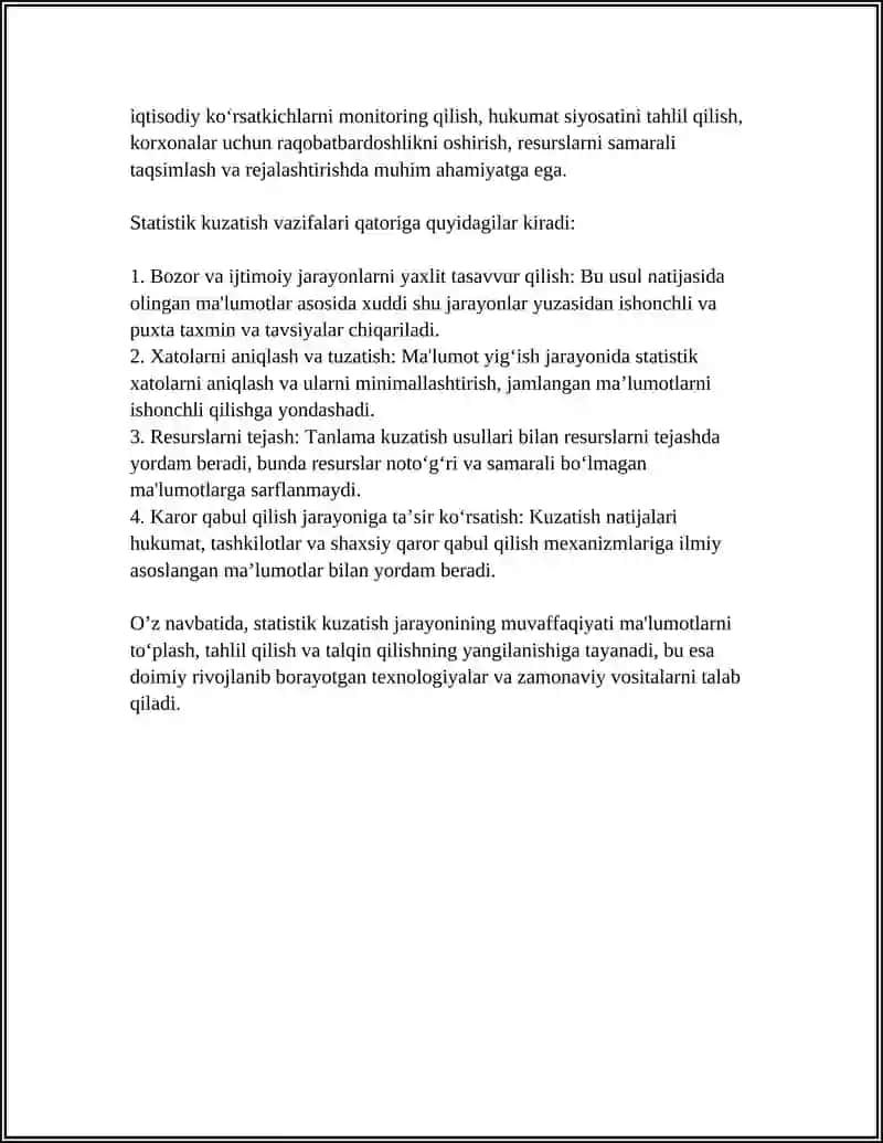 STATISTIK KUZATISH METODI 4