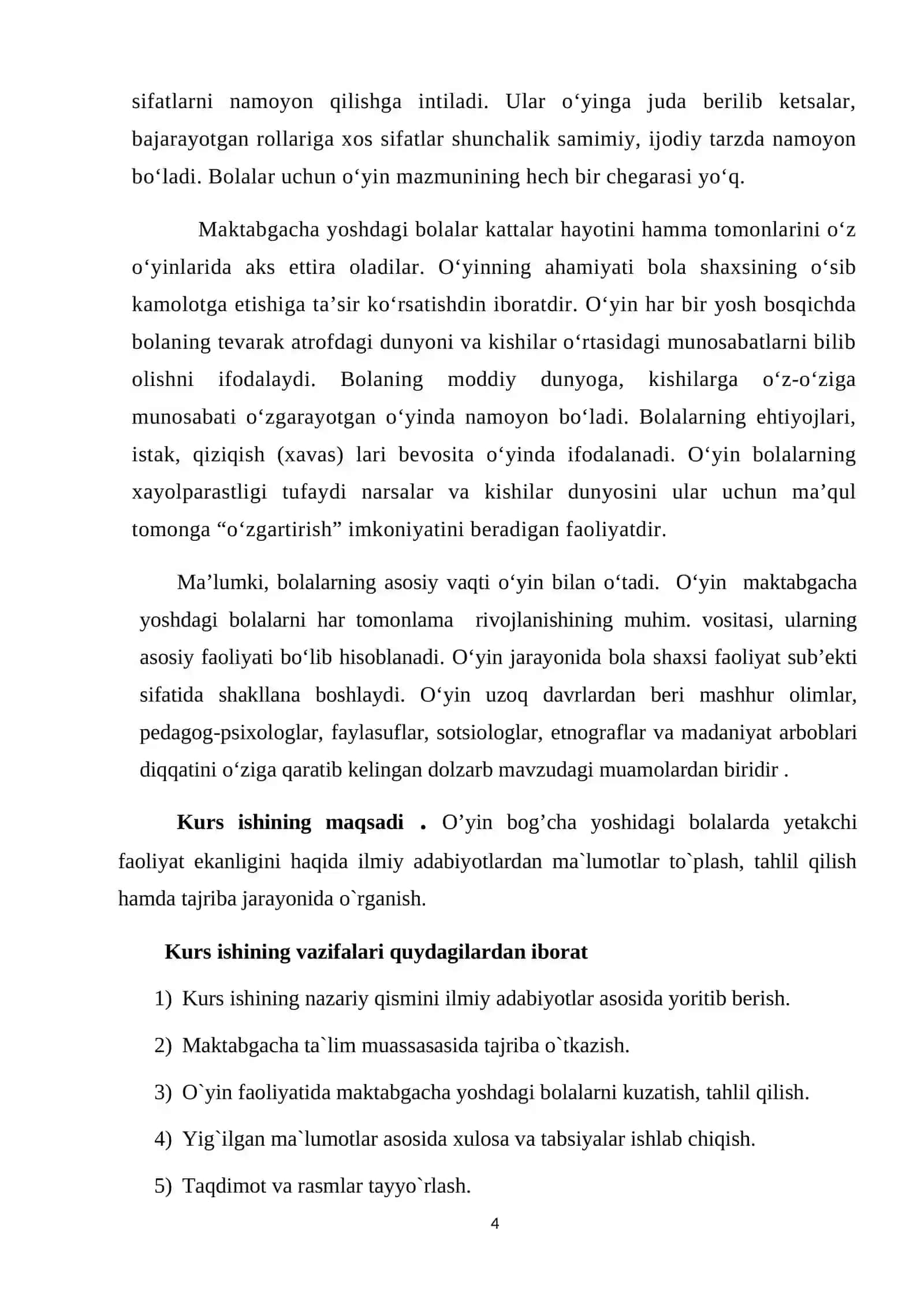 O’yin bog’cha yoshidagi bolalarda yetakchi faoliyat sifatida 4