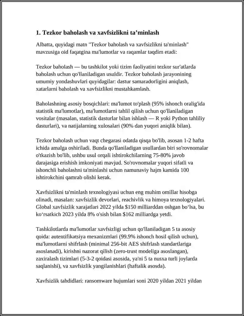 Tezkor baholash va xavfsizlikni taʼminlash 4
