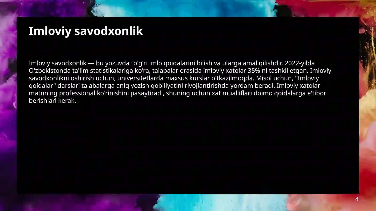 XATLAR BILAN ISHLASHDA IMLOVIY VA USLUBIY SAVODXONLIK 4