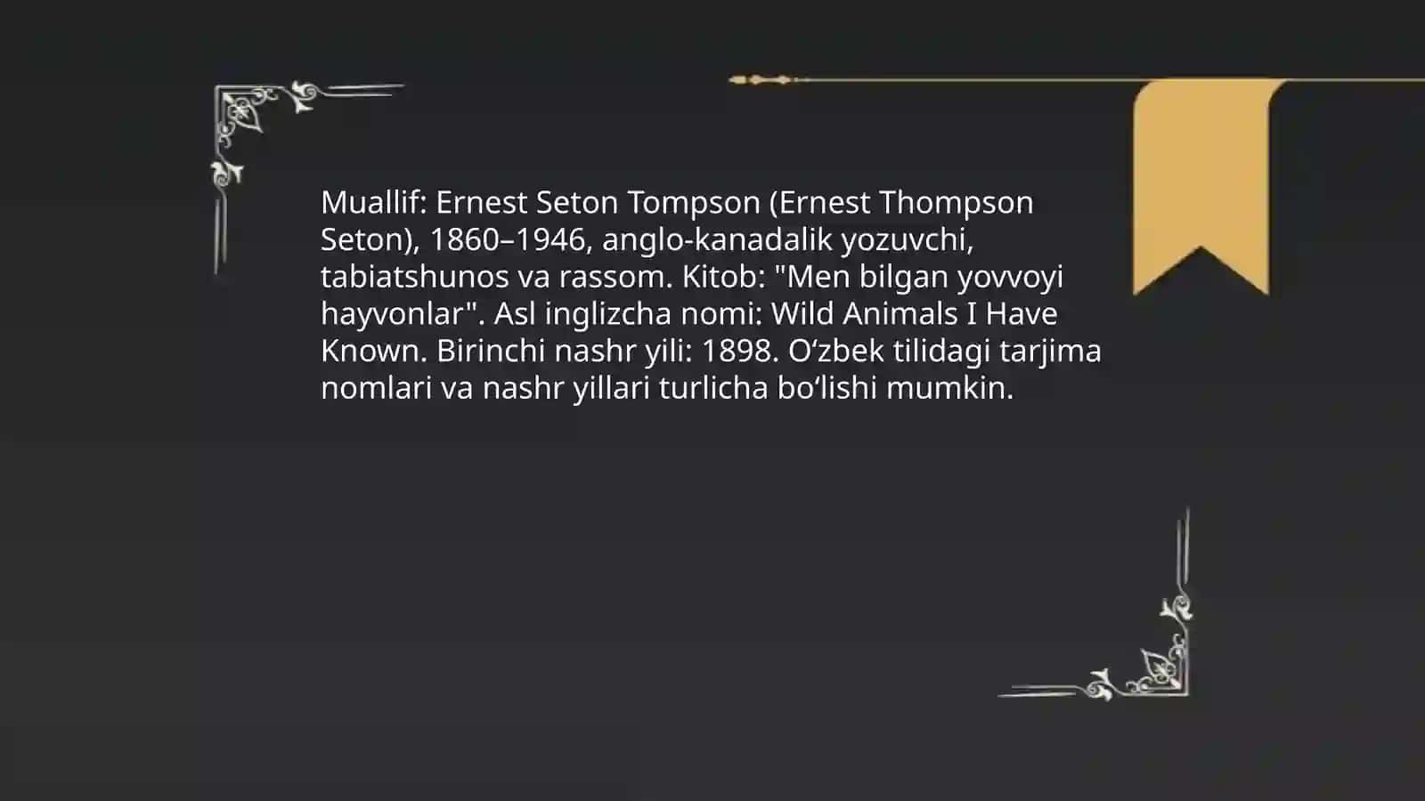 Ernest Seton Tompsonning yovvoyi yorg'a kitobi 4