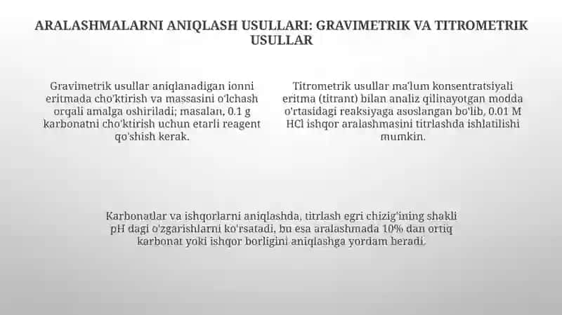 Karbonatlar va ishqorlar aralashmasini aniqlash 4