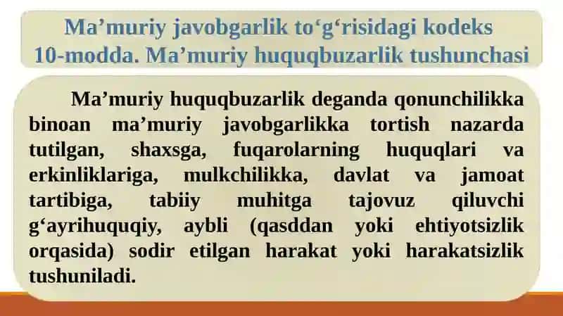 Ma’muriy huquqbuzarlik 4