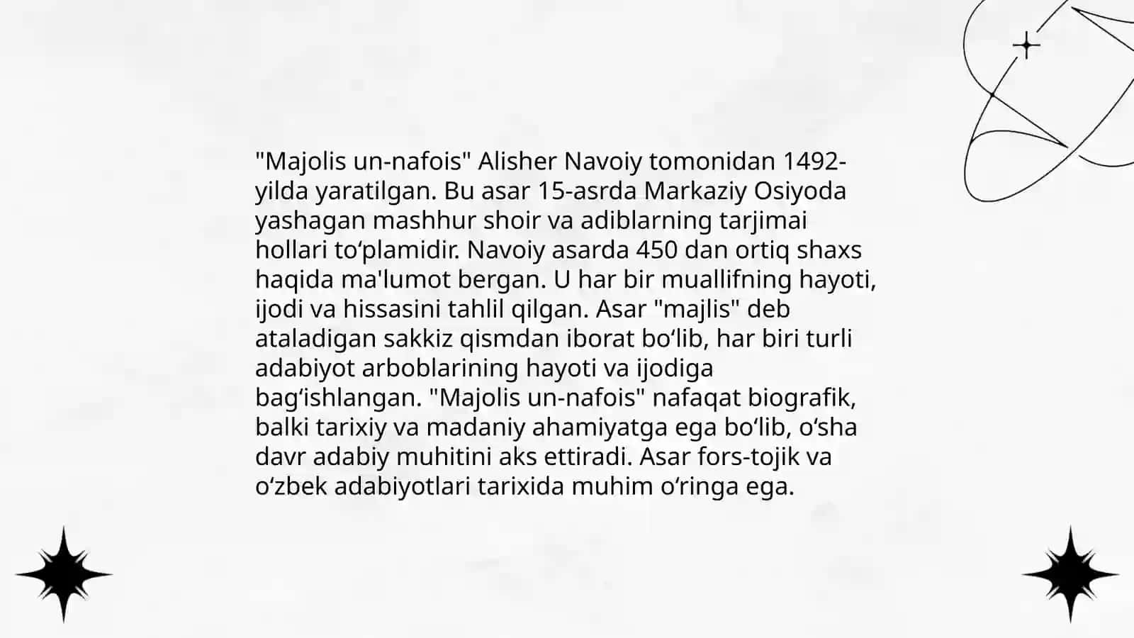 "Majolis un-nafois" asarini o‘rganish 4
