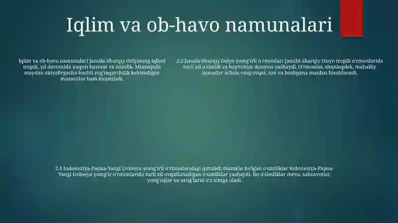 Janubi-Sharqiy Osiyo O'Rmonlari 4