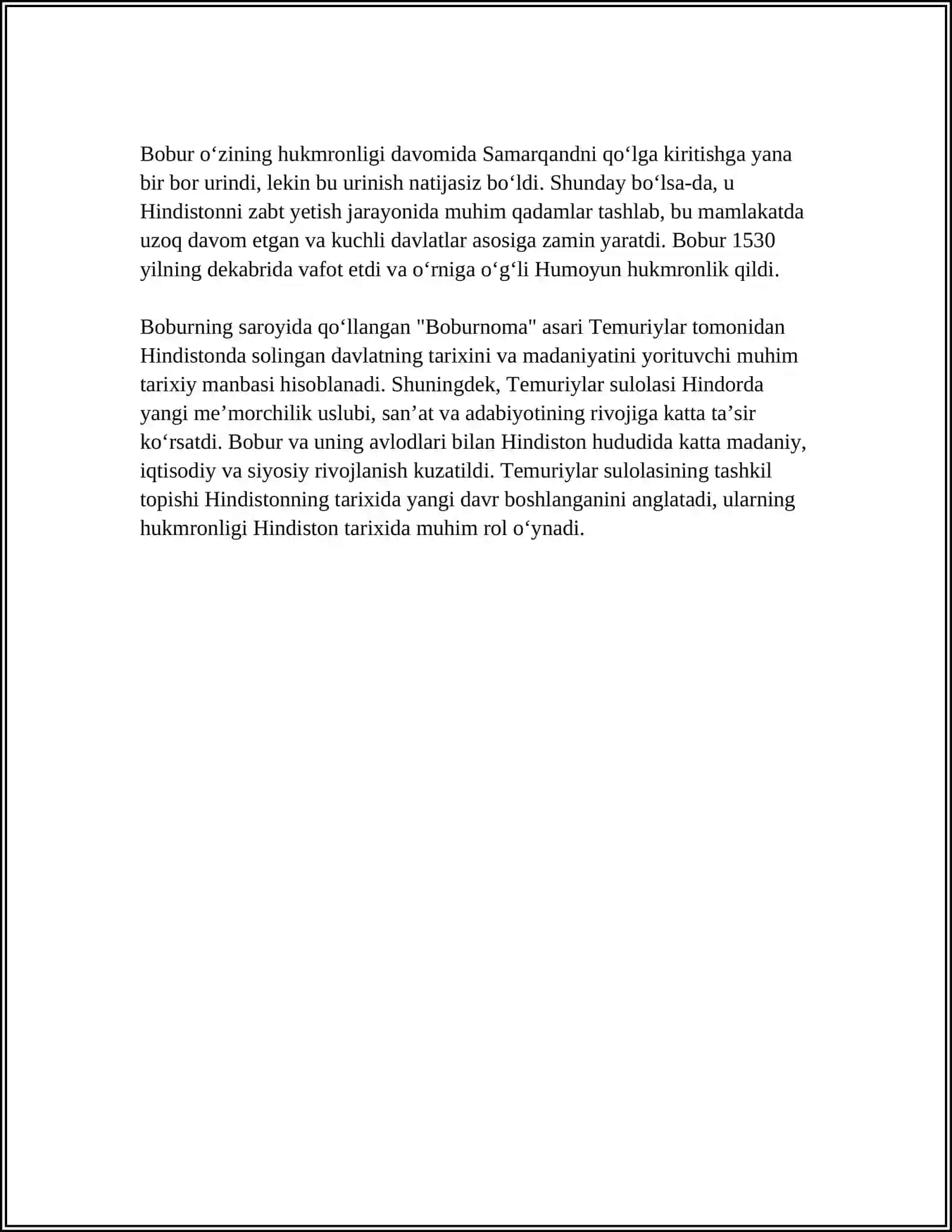 Hindistonda Temuriylar sulolasining Hukmronligi 4