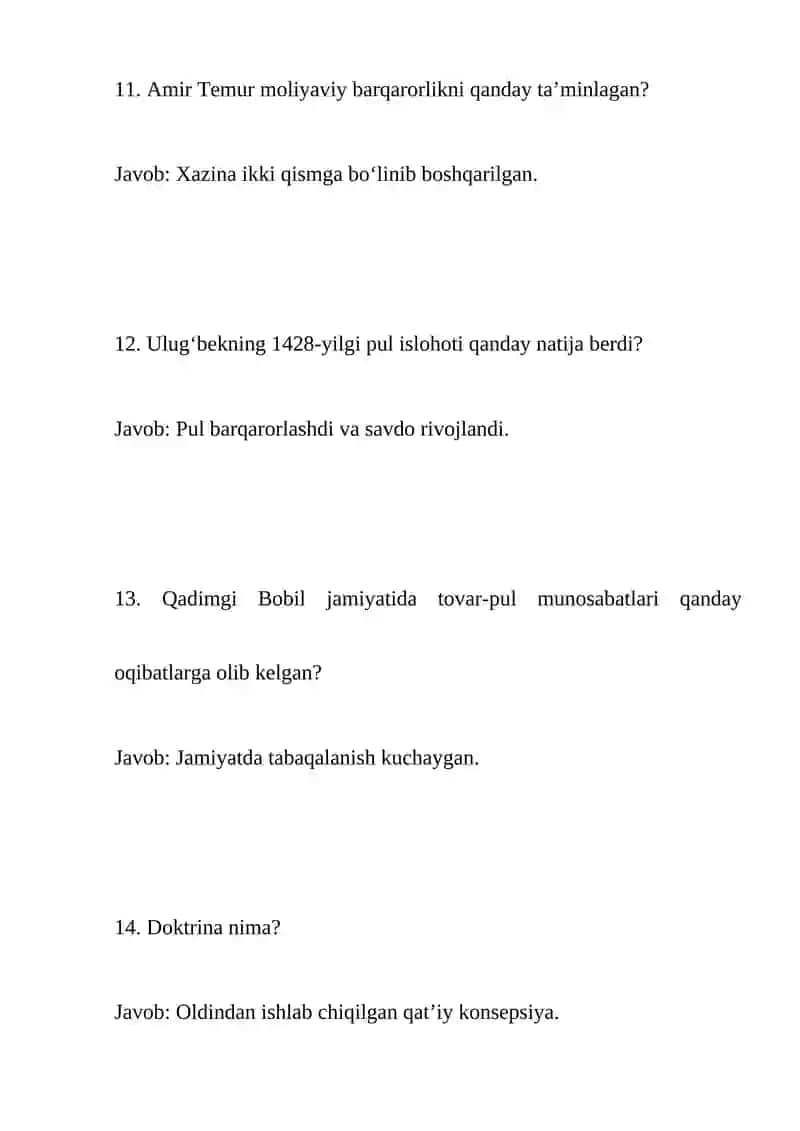 Iqtisodiy ta'limotlar tarixi testlar javobi bilan 4