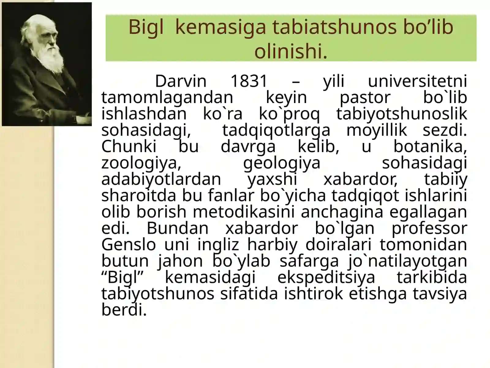 ORGANIK OLAM EVOLYUTSIYASI HAQIDA CHARLZ DARVIN TA’LIMOTI 4