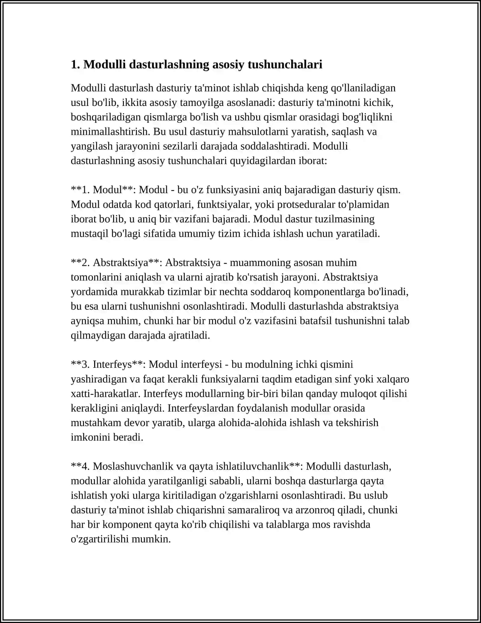 MODULLI DASTURLASH TUSHUNCHASI 4