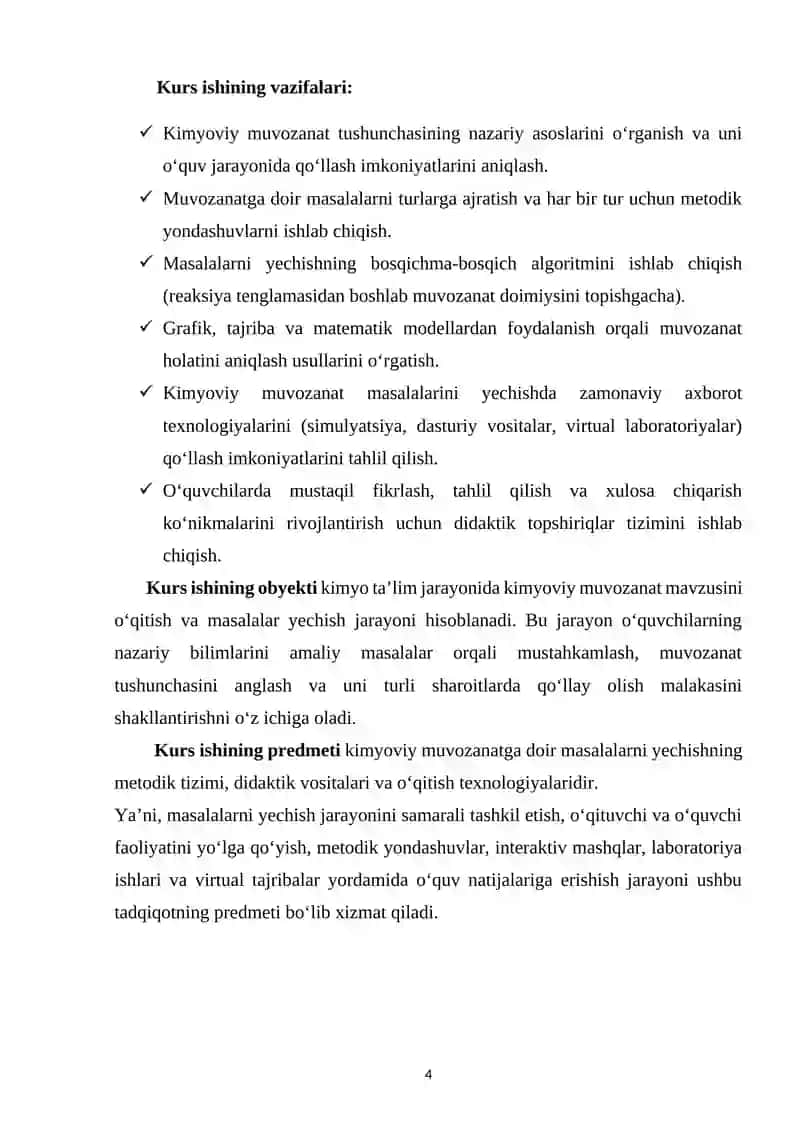 Kimyoviy muvozanatga doir masalalarni yechish metodikasi 4