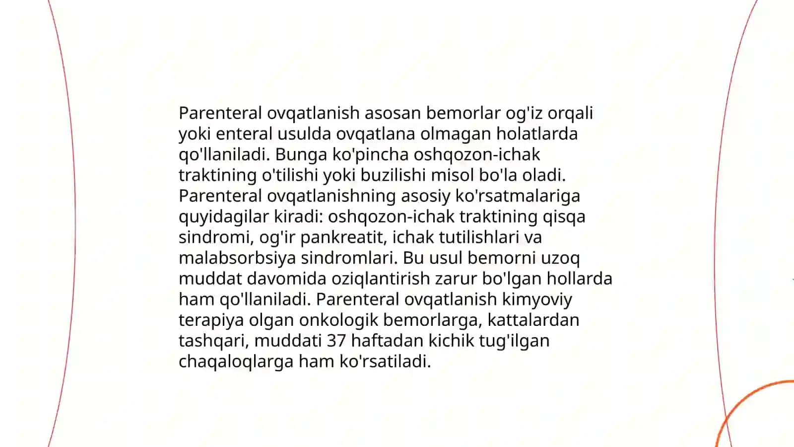 Parentaral ovqatlanish va uni klinik ahamiyati 4