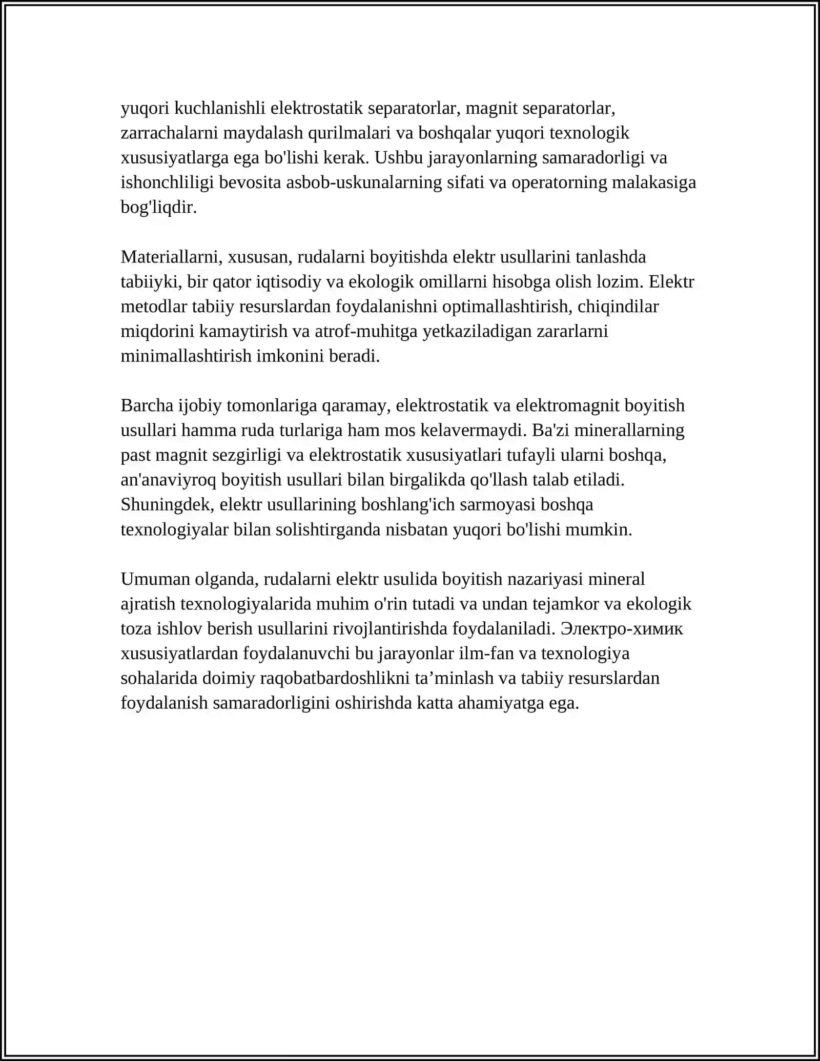Rudalarni ELEKTR USULIDA BOYITISH 4