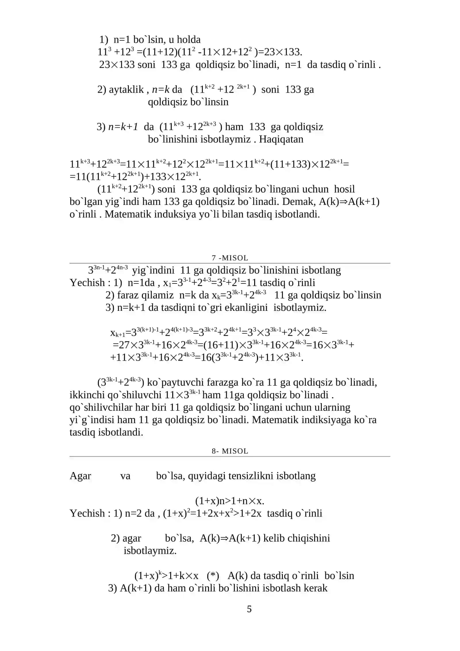 Matematik induksiya prinsipi 4