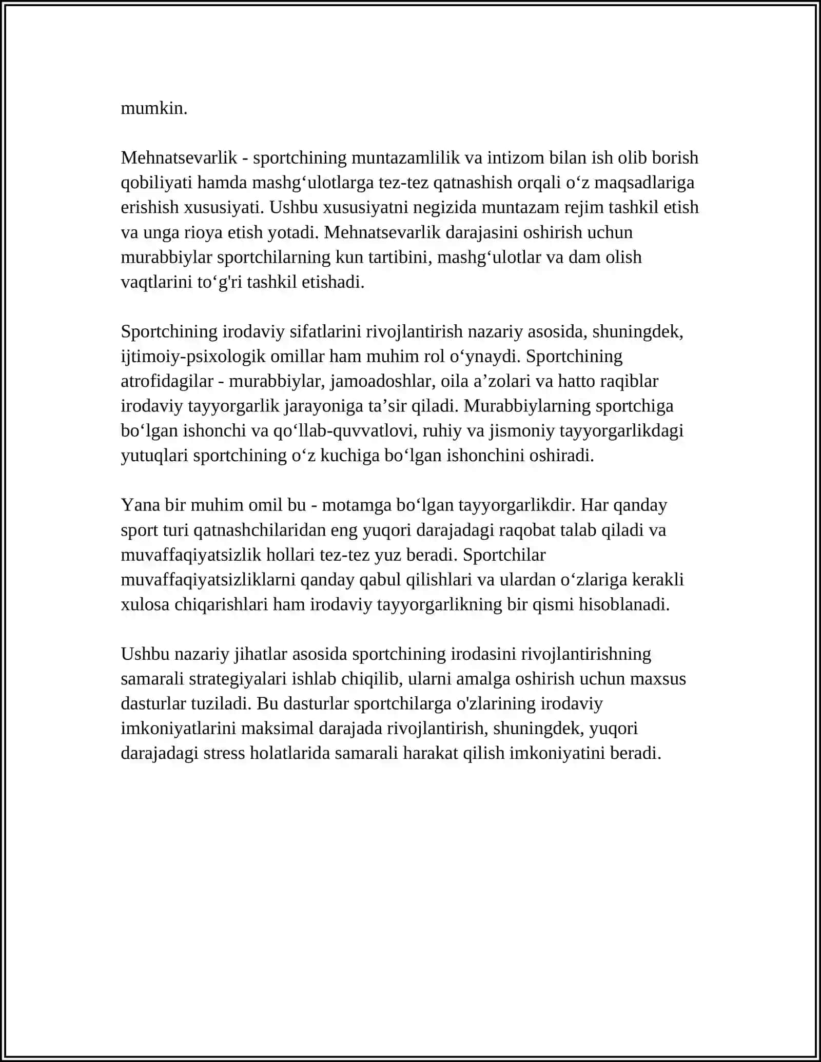 SPORTCHINI IRODAVIY TAYYORLASH 4