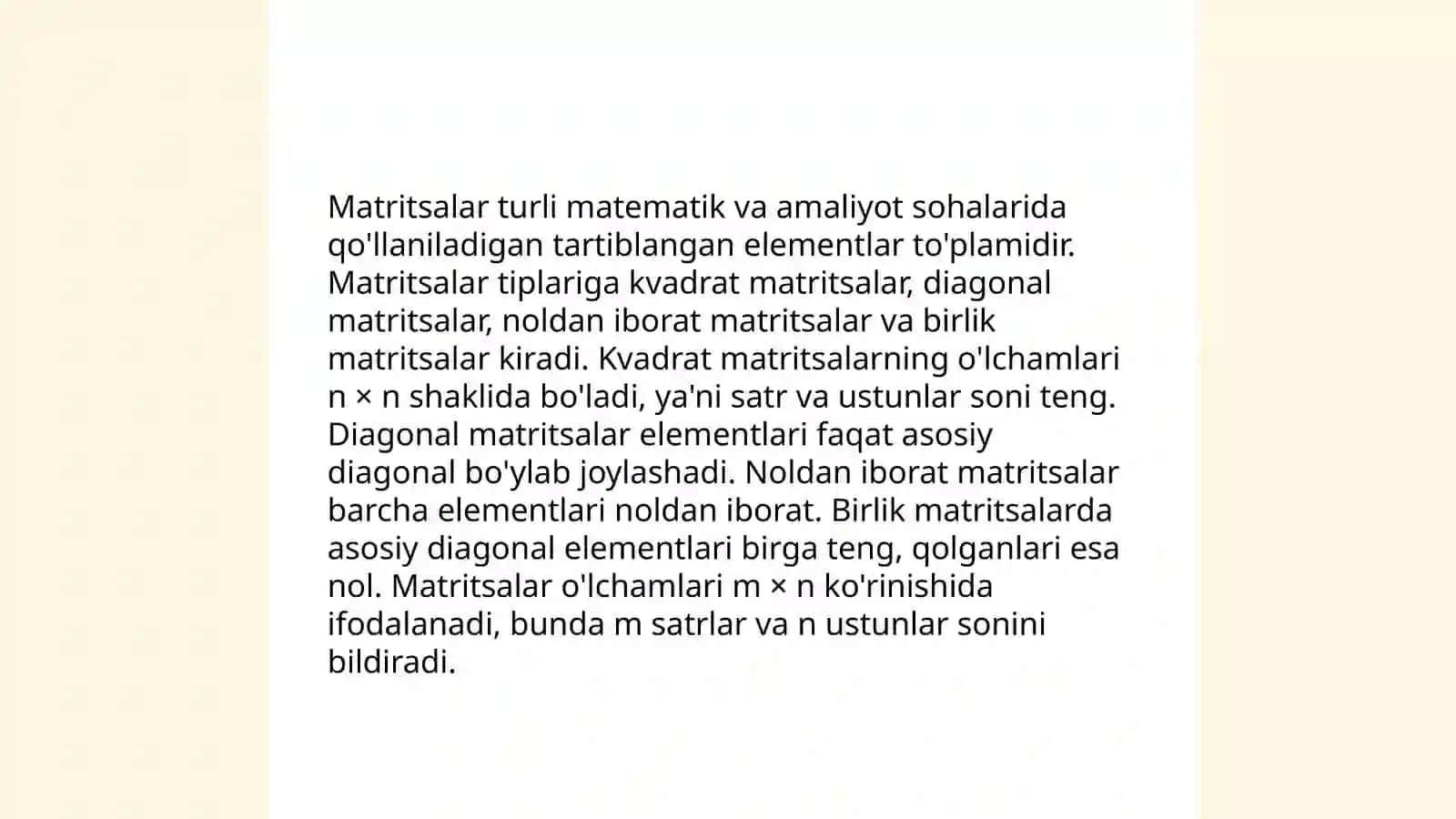 Matritsalar va ular ustida amallar 4